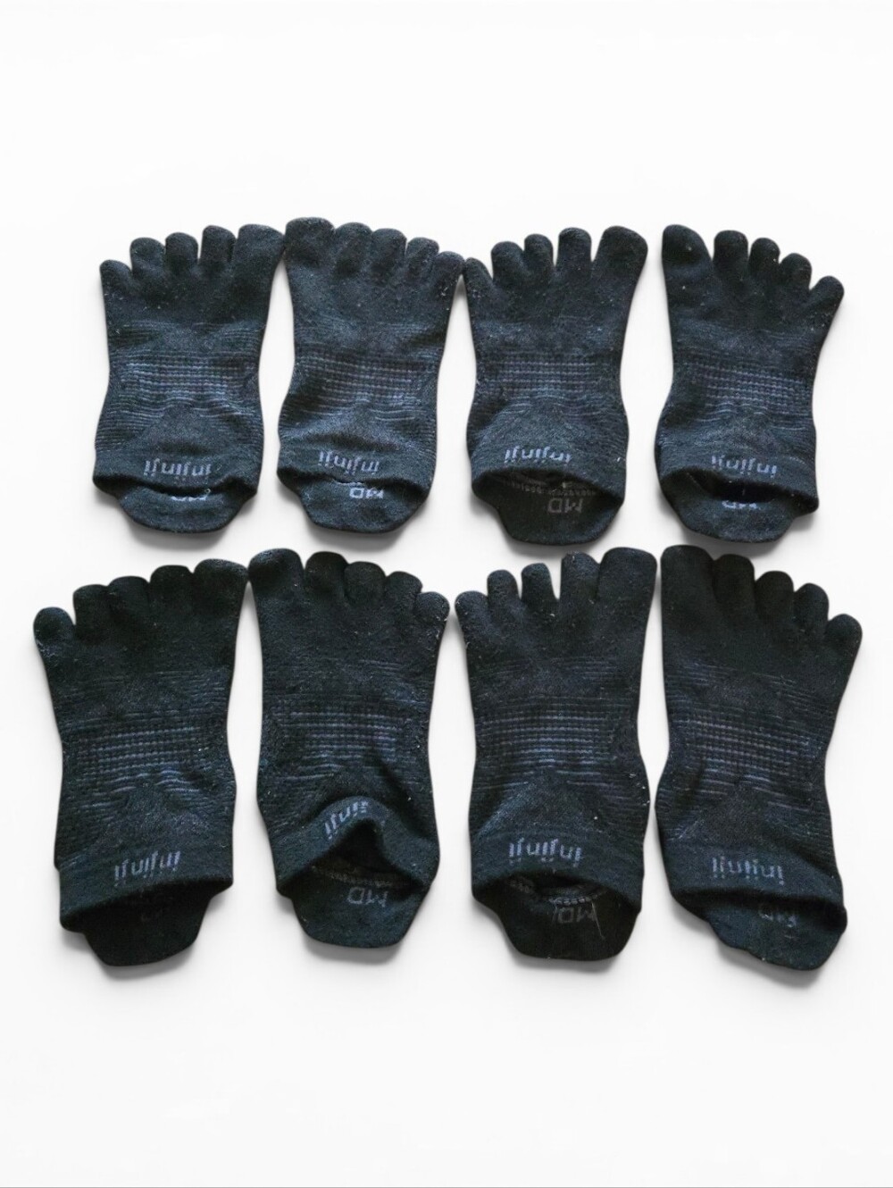 Bundle Of 4 Injinji No Show Toe Socks Black Size Medium